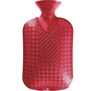 Fashy 2L Red Hot Water Bottle - TUV Certified, Channel-less Design for Safe Relief