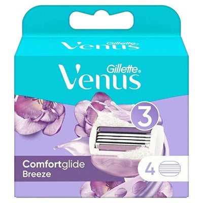 Gillette Venus Breeze Razor Blade Refills - 4 Count: Freesia Scented, ComfortGlide for Smooth, Irritation-Free Women's S
