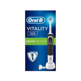 Oral-B D100 Vitality Electric Toothbrush - Rechargeable Cross Action Bristles, Black - Oral-B Oral-B D100 Vitality Electric Toothbrush - Rechargeable electric toothbrush, Oral-B D100, rechargeable toothbrush, Cross Action toothbrush, oral care, Oral-B, black toothbrush, rechargeable oral care, dental hygiene, oral hygiene products