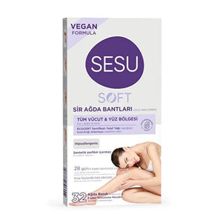 Sesu Hair Removal Wax Strips: Sensitive Skin Formula with Oat Oil - 32 Strips for Long-Lasting Smoothness Sesu Wax Strips: Sensitive Skin Formula for Smooth Hair Removal wax strips, hair removal wax, sensitive skin wax strips, body wax strips, facial wax strips, easy wax strips, long lasting hair removal, oat oil wax strips, sesu wax strips, hypoallergenic wax strips, hair removal, waxing, smooth skin, skincare, beauty, personal care, women's hair removal, at-home waxing, quick hair removal, vitamin E, oat 