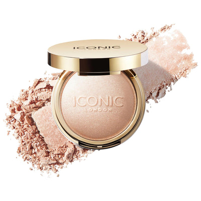 Lit and Luminous Baked Highlighter - Champagne-Toned Powder for Natural Glow, Cruelty-Free Makeup