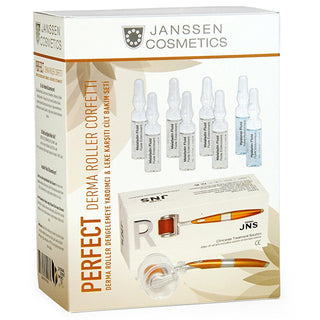 Janssen Cosmetics Derma Roller Skincare Set - Anti-Spot Treatment, Hyaluronic Acid, Improves Skin Firmness Janssen Cosmetics Derma Roller Set for Firm Skin Derma Roller, Skincare Set, Anti-spot treatment, Hyaluronic Acid, Skin firmness, Hyperpigmentation treatment, Janssen Cosmetics, Skincare routine, Collagen production, Skin renewal, Spot reduction, Moisturization, skincare products, beauty, cosmetics, dermatological skincare