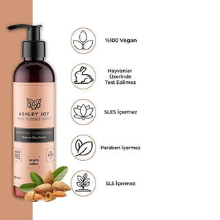 Ashley Joy Repairing Hair Conditioner - Sweet Almond Oil & Shea Butter for Damaged Hair, Volume & Shine - Natural Hair Detangler (8.45 fl oz) Ashley Joy Repairing Hair Conditioner: Almond Oil & Shea Butter hair conditioner, repairing hair conditioner, sweet almond oil hair conditioner, shea butter hair conditioner, volumizing hair conditioner, shine enhancing conditioner, hair damage repair, dry hair conditioner, natural hair conditioner, hair detangler, almond oil, shea butter, hair repair, damaged hair, d