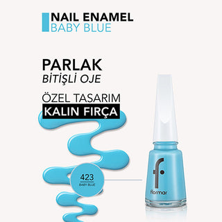 flormar nail enamel baby blue, intense pigment nail polish flormar, nail care with magnesium and calcium Flormar Nail Enamel - Baby Blue 423 - Intense Pigment for Women & Beauty Enthusiasts | 0.5 fl oz Flormar Nail Enamel Baby Blue - Intense Pigment | 0.5 fl oz flormar, nail-polish, baby-blue, intense-pigment, women, beauty-enthusiasts, nail-care, long-lasting, glossy-finish, ai-generated