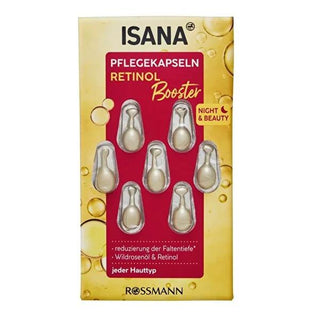 Isana Retinol Booster Night Serum Capsules - Anti-aging Skincare for All Skin Types Isana Retinol Booster Night Serum - Anti-aging Skincare Retinol Booster Serum, Night Serum Capsules, Anti-aging Skincare, Isana Skincare, Dermatologically Tested Serum, Skincare for All Skin Types, Anti-aging Products, Retinol Skincare, Rosehip Oil Benefits