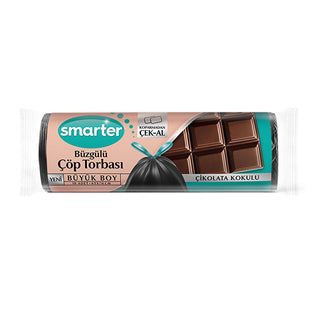 smarter-chocolate-scented-drawstring-garbage-bag, smarter-large-trash-bag-in-use, smarter-trash-bags-in-packaging Smarter Chocolate Scented Drawstring Large Trash Bags - Odor Control | 25 Per Pack Smarter Chocolate Scented Drawstring Trash Bags smarter, chocolate-scented, drawstring-trash-bags, large-trash-bags, odor-control, environment-friendly, household-products, cleaning-supplies, ai-generated, disposable-bags