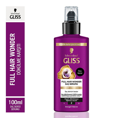 Gliss Full Hair Wonder: Anti Hair Loss Serum with Caffeine & Peptides - Reduce Thinning & Boost Hair Growth - Nourish Sc