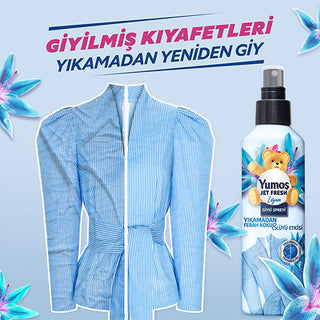 Yumoş Fabric Refreshing Spray Lilyum Scent - 6.76 fl oz, Anti-Wrinkle, Quick Refreshing for Clothes