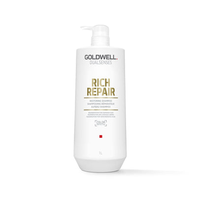 Goldwell Dualsenses Rich Repair Shampoo - 1000ml Large Capacity for Damaged Hair Care