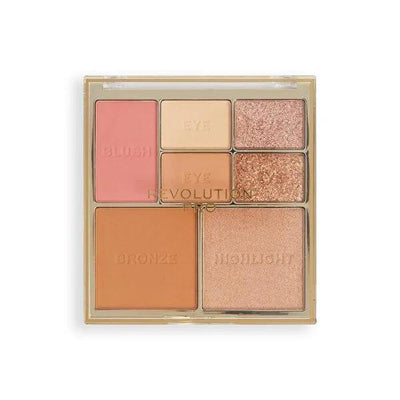 Revolution Pro Iconic Eye & Cheek Palette - Light Medium: Travel-Friendly Vegan Makeup Palette for Eyeshadow, Blush, Hig