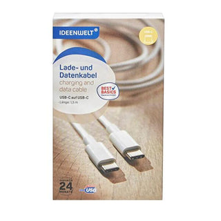 Ideenwelt 1.5 Meter USB-C to USB-C Cable: Fast Charging & Data Transfer for Modern Devices Ideenwelt USB-C Cable: Fast Charge & Data - 1.5 Meter USB-C cable, USB-C to USB-C cable, Type C cable, 1.5 meter USB-C cable, USB-C charging cable, USB-C data cable, long USB-C cable, USB Type-C cable, charging cable, data cable, 1.5m cable, USB cable, USB C, Type C, fast charging, data transfer, cable, mobile accessories, smartphone cable, tablet cable, laptop cable, USB-C accessories, power cable, sync cable, Ideenw