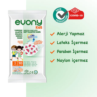 Evony Children's Face Mask: 10-Pack - TSE Certified, Soft, Comfortable, & Allergy-Free Kids Face Masks for Reliable Respiratory Protection Evony Kids Face Masks: Certified Protection & Comfort - 10 Pack children's face mask, kids face mask, disposable face mask children, patterned face mask kids, TSE certified face mask, 3-layer kids mask, soft face mask child, comfortable kids mask, allergy-free face mask children, safe face mask for child, children's mask, kids mask, disposable mask, patterned mask, TSE c