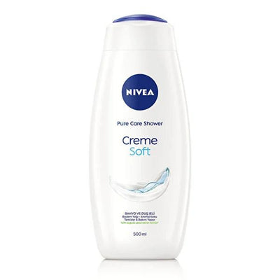 Nivea Moisturizing Shower Gel Creme Soft 500ml - Soft Skin Shower Care, Biodegradable, Dermatologically Approved