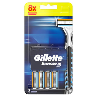 Gillette Sensor3 Razor Blade Refills (8-Count) - For Smooth, Close Shaves, Compatible with All Sensor Handles Gillette Sensor3 Razor Refills - Smooth, Close Shave Gillette Sensor3, razor blade refills, manual razor blades, shaving blades, Gillette Sensor blades, men's shaving, smooth shave, close shave, razor blades, men's grooming, shaving, personal care, grooming, shaving accessories, face shaving, shaving refills, razor refills, blades, gifts for him, smooth skin, comfortable shave, irritation-free shave