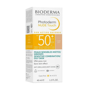 Bioderma Photoderm NUDE Touch SPF50+ Light 40 ml - Sunscreen with Makeup Effect for Oily & Combination Skin Bioderma Photoderm NUDE Touch SPF50+ Sunscreen for Oily Skin sunscreen, SPF50+, makeup sunscreen, oily skin sunscreen, combination skin sunscreen, colored sunscreen, long-lasting sunscreen, Bioderma Photoderm NUDE Touch, sun protection, cosmetic sunscreen, non-greasy sunscreen, matte finish sunscreen, daily sun care, skin tone evening, UVB protection