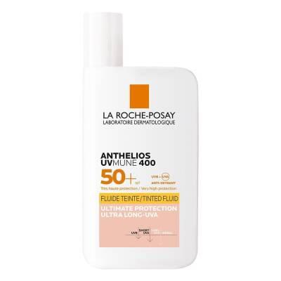 La Roche Posay Anthelios UVmune Fluid Colored Sunscreen SPF50+ - Lightweight, Moisturizing, Hypoallergenic Sun Protectio