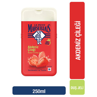 le-petit-marseillais-strawberry-shower-gel-bottle, le-petit-marseillais-strawberry-gel-application Le Petit Marseillais Strawberry Shower Gel - Refreshing Cleanser for All Skin Types | 8.45 fl. oz. Le Petit Marseillais Strawberry Shower Gel 250 ml le-petit-marseillais, strawberry-shower-gel, shower-gel, body-care, natural-fragrance, gentle-cleansing, skin-care, fruity-scent, bath-time, ai-generated