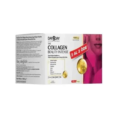 Day2Day Collagen Beauty Intense: 10,000mg Collagen Peptides + Hyaluronic Acid & Biotin - Strawberry Flavored Skin & Anti