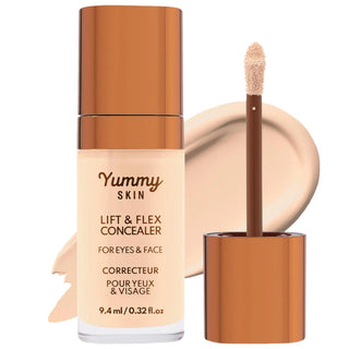 Yummy Skin Hydrating Concealer With Hyaluronic Acid & Caffeine - Vegan, Cruelty-Free, Natural Finish Yummy Skin Hydrating Concealer - Vegan & Cruelty-Free Hydrating Concealer, Vegan Cosmetics, Cruelty-Free Makeup, Hyaluronic Acid Concealer, Natural Finish Concealer, Liquid Concealer, Soft-Matte Finish, Medium to Full Coverage, Vegan Makeup, Gluten-Free Cosmetics, Cruelty-Free Cosmetics, Concealer for Sensitive Skin, Natural Look Concealer, Everyday Concealer, Serum-Hybrid Concealer