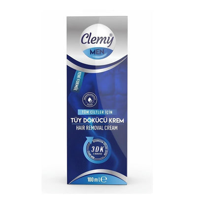 Clemy Men Hair Removal Cream for Men - 3.38 fl oz, Vitamin E & Chamomile Extract, Smooth Skin, Easy Application
