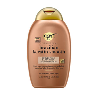 OGX Brazilian Keratin Smooth Hair Conditioner - Sulfate Free for Straighter, Frizz-Free, Shiny Hair - Coconut & Avocado Oil Infused OGX Keratin Conditioner: Smooth, Straight, Frizz-Free Hair keratin hair conditioner, sulfate free conditioner, hair straightening conditioner, coconut oil hair conditioner, frizzy hair conditioner, OGX conditioner, Brazilian keratin conditioner, hair smoothing conditioner, damaged hair repair conditioner, hair conditioner, keratin conditioner, sulfate-free, coconut oil, avocado