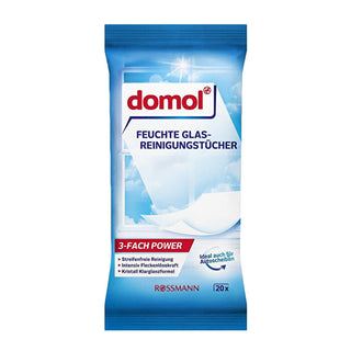 Domol Wet Cleaning Wipes for Glass & Shiny Surfaces - 20 Pack | Effective Cleaning