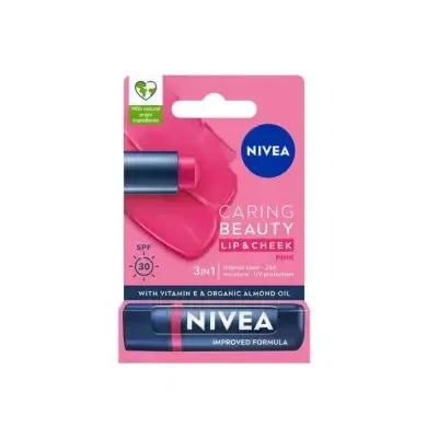 Nivea Caring Beauty SPF30 Tinted Lip Care - Moisturizing, Sun Protection, Natural Pink Color