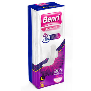 Benri Overnight Sanitary Pads - Ultra-Thin, High Absorbency, Comfortable - Benri Hijyenik Ped Gece Çoklu 18'li Benri Overnight Sanitary Pads - Ultra-Thin & High Absorbency sanitary pads, overnight sanitary pads, high absorbency pads, Benri Hijyenik Ped, female hygiene products, feminine hygiene, menstrual products, overnight pads, ultra-thin sanitary pads, comfortable sanitary pads, hygiene products for women, women's health products