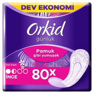 orkid daily cotton pads economy pack, orkid fresh daily pads packaging, orkid pads soft cotton layer Orkid Daily Cotton Pads Deo Fresh Mega Economy Pack - 80 Pads for Women Orkid Daily Cotton Pads - Freshness & Comfort | 80 Pads orkid, daily-pads, women-health, sanitary-napkins, soft-pads, hypoallergenic, breathable-pads, comfort, ai-generated, fresh-odor