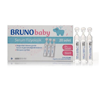 Bruno Baby Saline Solution for Nasal Care - Preservative-Free, 20 Single-Use Vials, Safe for Newborns Bruno Baby Saline Solution - Safe & Gentle Nasal Care Saline solution for babies, Nasal care for newborns, Preservative-free baby saline, Single-use saline vials for infants, Bruno Baby Serum Fizyolojik, Baby care products, Newborn essentials, Gentle nasal care, Eye care for infants, Preservative-free baby products
