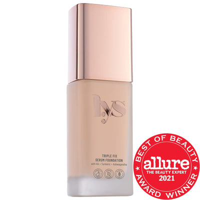 Triple Fix Serum Foundation: Hydrating, Clean Beauty - Ashwagandha, Turmeric & Hyaluronic Acid - Light to Medium Coverag