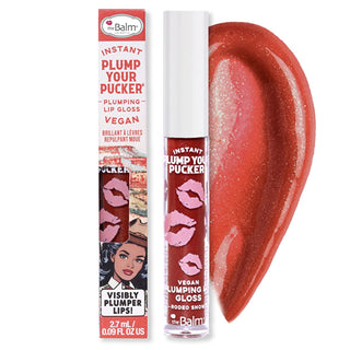 theBalm Instant Plump Your Pucker Lip Plumper Gloss: Get Fuller, Hydrated Lips with Organic Jojoba & Avocado Oil - Non-Sticky Formula, 5 Colors! theBalm Lip Plumper Gloss: Get Fuller Lips with Jojoba & Avocado Oil lip plumper, lip gloss, plumping lip gloss, organic lip gloss, moisturizing lip gloss, non-sticky lip gloss, theBalm lip gloss, volume lip gloss, natural lip plumper, fuller lips gloss, lip enhancement, lip care, jojoba oil, avocado oil, hydrating lip gloss, beauty, makeup, cosmetic, lip volume, l