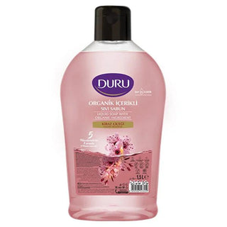 Duru Organic Cherry Blossom Liquid Hand Soap 1.5L - Moisturizing, Gentle, and Refreshing Duru Organic Cherry Blossom Hand Soap - Gentle & Moisturizing Liquid Hand Soap, Organic Hand Soap, Moisturizing Hand Soap, Cherry Blossom Soap, Natural Hand Care, Gentle Hand Soap, Botanical Moisturizers, Floral Scented Soap, Large Capacity Soap, Duru, Hand Care, Natural Ingredients, Soft Skin, Refreshing Fragrance