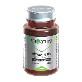 VeNatura Vitamin K2 60 Capsules - Vegan, Gluten-Free Supplement for Bone & Cardiovascular Health VeNatura Vitamin K2 - Vegan, Gluten-Free Bone Health Supplement Vitamin K2 supplement, MK-7 Vitamin K, vegan dietary supplement, gluten-free supplement, bone health support, cardiovascular health supplement, dietary supplement, health and wellness, VeNatura, capsules, nutritional supplement