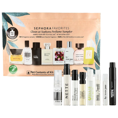 Sephora Clean Perfume Sampler Set with Redeemable Voucher for Full-Size Fragrance - Explore 8 Clean Fragrances