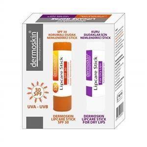 dermoskin lipcare set 2-pack, lipcare stick with shea butter, moisturizing lip balm with SPF Dermoskin Lipcare Set - Moisturizing Protection | 2-pack Dermoskin Lipcare Stick SPF 30 Set dermoskin, lipcare, spf, moisturizing, chapped-lips, outdoor-care, healthy-lips, hydration, lip-balm, ai-generated