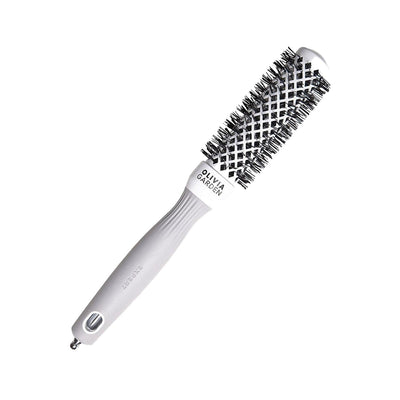 Olivia Garden Expert Blowout Shine Hair Brush - Professional Blowout Brush for Shine Enhancement & Detangling - White & 