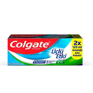 Colgate Triple Action Toothpaste, 125 ml x2 - Cavity Protection, Teeth Whitening, Fresh Breath Colgate Triple Action Toothpaste - Oral Care Colgate toothpaste, triple action toothpaste, oral care, cavity protection, teeth whitening, fresh breath toothpaste, comprehensive oral care, healthy smile, confidence boost, value pack, toiletries, personal care, hygiene products