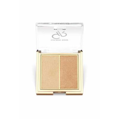Golden Rose So Glow. Highlighter Duo: Illuminate Your Face, Radiant Shimmering Makeup Palette - Enhance Cheekbones & Bro