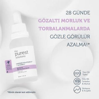 The Purest Solutions Radiance Eye Contour Serum 30ml - Anti-Aging Eye Care with Caffeine & Vitamin C