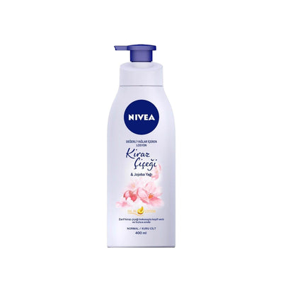 Nivea Cherry Blossom & Jojoba Oil Body Lotion 400ml - Moisturizing, Nourishing, and Hydrating Body Care