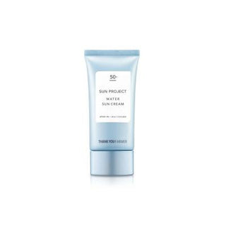 tyf sun project water sun cream spf50, tyf water sun cream application on skin, natural ingredients in tyf sunscreen TYF Sun Project Water Sun Cream SPF50+ PA+++ | 50 ml TYF Sun Project Water Sun Cream SPF50+ | 50 ml sunscreen, spf50, hydrating-sunscreen, dry-skin-care, sun-protection, skincare, non-greasy, soothing-sunscreen, ai-generated, tyf