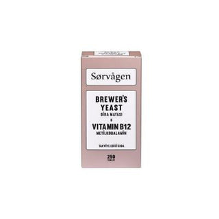 sorvagen brewers yeast vitamin b12 tablets front view, sorvagen brewers yeast vitamin b12 tablets side view, sorvagen brewers yeast vitamin b12 tablets on a table Sorvagen Brewer's Yeast & Vitamin B12 - 250 Tablets Sorvagen Brewer's Yeast & B12 | 250 Tablets sorvagen, brewers-yeast, vitamin-b12, health-supplements, vegetarian-friendly, gluten-free, lactose-free, daily-vitamins, ai-generated, nutritional-support