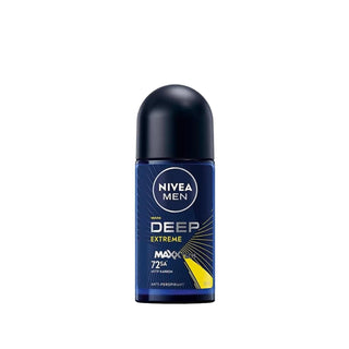 Nivea Men Deep Extreme Roll-On Deodorant for Men - 50 ml, Long-Lasting Odor Protection Nivea Men Deep Extreme Deodorant - Long Lasting Protection Nivea Men Deodorant, Roll-On Deodorant, Men's Deodorant, Deep Extreme Deodorant, 50 ml Deodorant, Long-Lasting Odor Protection, Men's Grooming, Personal Hygiene, Deodorant for Men, Nivea Men, Roll-On, 50 ml, Men's Health, Grooming Essentials