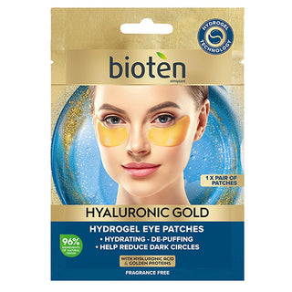 Bioten Hyaluronic Gold Eye Mask - Natural Skincare for Dark Circles & Puffiness Reduction
