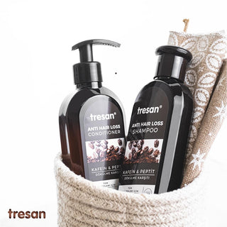 Tresan Anti-Hair Loss Hair Care Cream with Caffeine & Peptide - Nourishing, Strengthening, and Promoting Hair Growth Tresan Hair Care Cream - Anti-Hair Loss with Caffeine & Peptide Hair care cream, Anti-hair loss, Caffeine and Peptide hair treatment, Nourishing hair cream, Shea and Coconut Oil hair care, Hair growth support, Hair nourishment, Hair strengthening, Daily hair care, Natural hair care ingredients