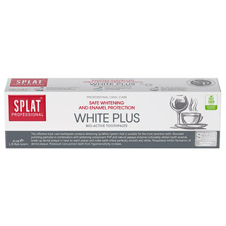 Splat Profesyonel White Plus Toothpaste 40ml - Professional Teeth Whitening, Anti-Plaque, and Fluoride Protection for Adults Splat White Plus Toothpaste - Professional Whitening & Anti-Plaque Professional toothpaste, Teeth whitening toothpaste, Splat toothpaste, Anti-plaque toothpaste, Fluoride toothpaste for adults, Oral hygiene products, Teeth whitening products, Sensitivity relief toothpaste, Plaque control toothpaste, Adult oral care, Whitening toothpaste, Splat White System, Potassium ions toothpaste, 