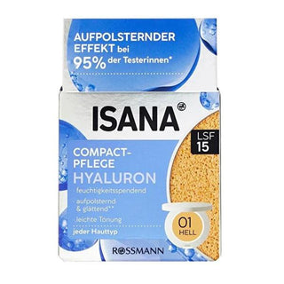 Isana Hyaluronic Acid Moisturizing Compact SPF15 - Hydrating, Anti-Aging, Natural Coverage Makeup with Sun Protection Isana Hyaluronic Acid Moisturizing Compact SPF15 - Hydrating Makeup Hyaluronic Acid Moisturizer, SPF 15 Compact, Multi-functional Makeup, Anti-aging Skincare, Natural Coverage Foundation, Hydrating Makeup, Skincare Makeup Hybrid, Sun Protection Makeup, Compact Foundation, Moisturizing Makeup, Anti-aging Makeup, Isana Products