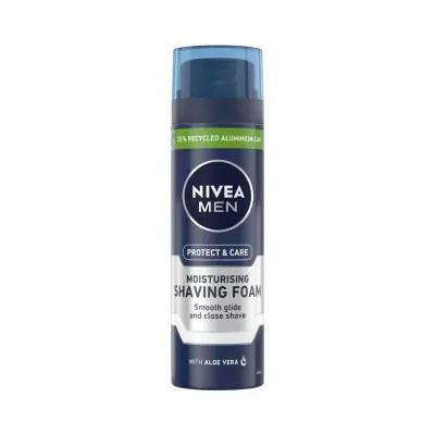 Nivea Men Protect & Care: Soothing Aloe Vera Shaving Cream for Sensitive Skin - Moisturizing, Irritation-Free Shave - 6.