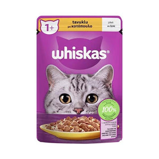 Whiskas Chicken Wet Cat Food: 100% Complete Nutrition for Healthy Skin & Coat - Adult Cat Food Pouch (85g) Whiskas Chicken Wet Cat Food: Healthy Skin & Coat. 100% Nutrition wet cat food, chicken cat food, adult cat food, healthy cat food, Whiskas cat food, cat food pouch, cat food 85g, cat food for healthy skin, balanced cat nutrition, tavuklu kedi maması, cat food, chicken flavor, single serving, convenient, healthy coat, urinary health, balanced minerals, zinc, sunflower oil, pre-portioned, palatable, cat